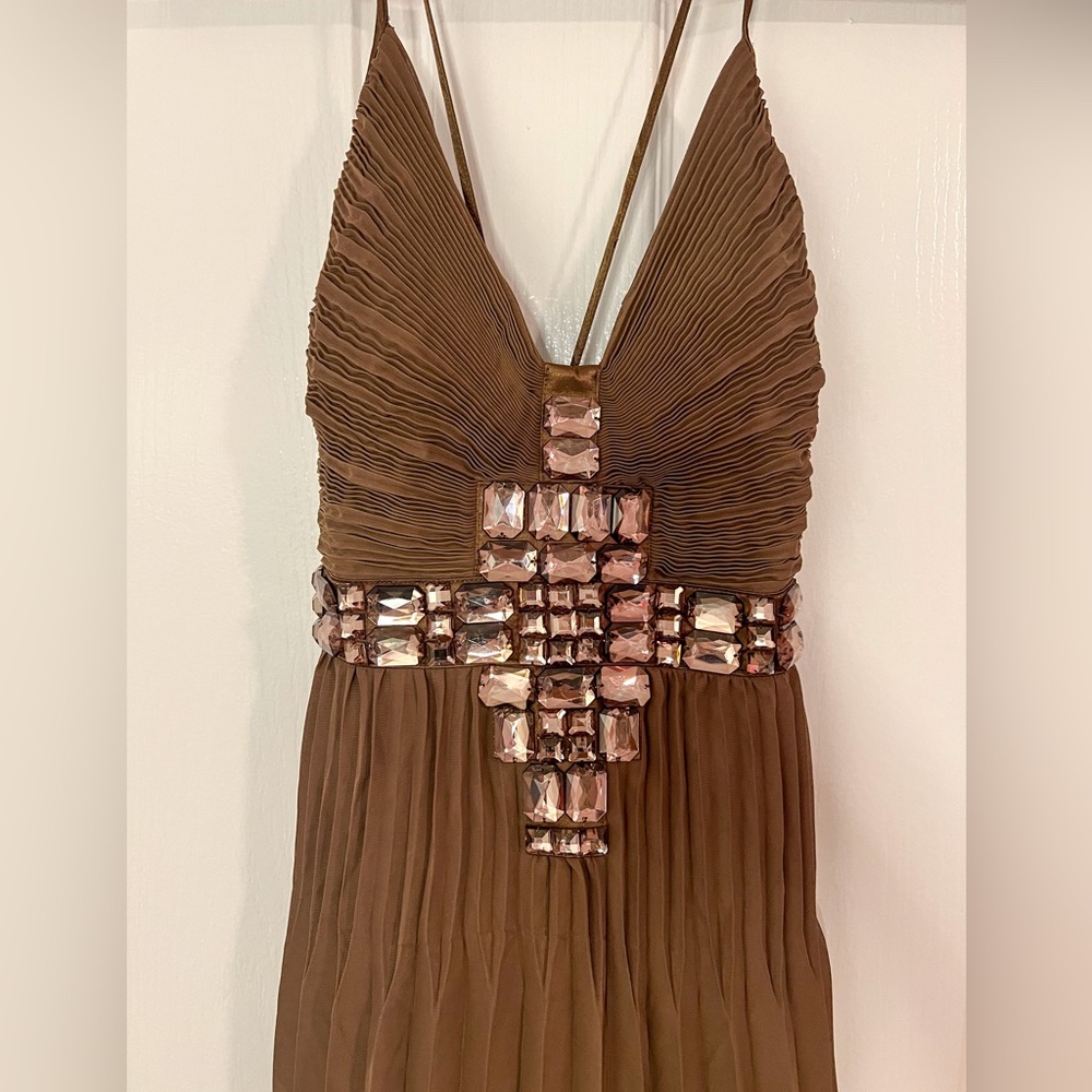 NEW Nina Austin Brown embellished dress